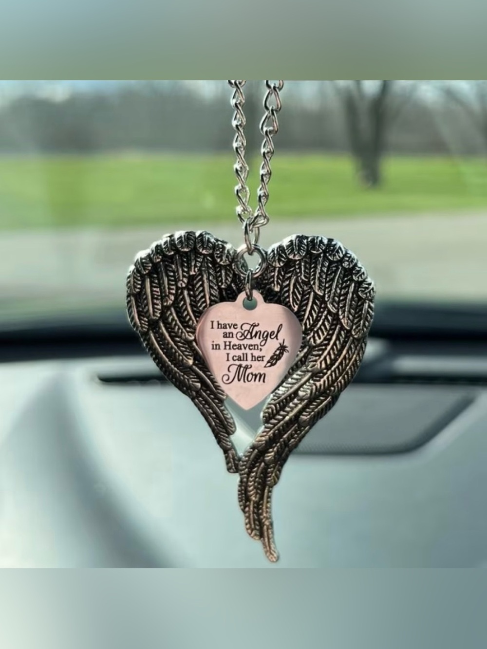 Heart Wing hanging Pendant - "I have an Angel in Heaven, I call her Mom"